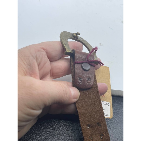 NEW NWT Double Wrap Around the Body Brown Leather Belt with Studs Sz 34, 38, 40 - Picture 11 of 11